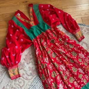 Neiman Marcus Red Cotton Dress